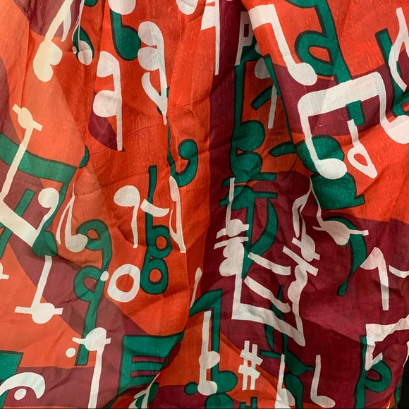 Kooloo Scarf Silk Musical Notes Print Lightweight - Picture 5 of 8